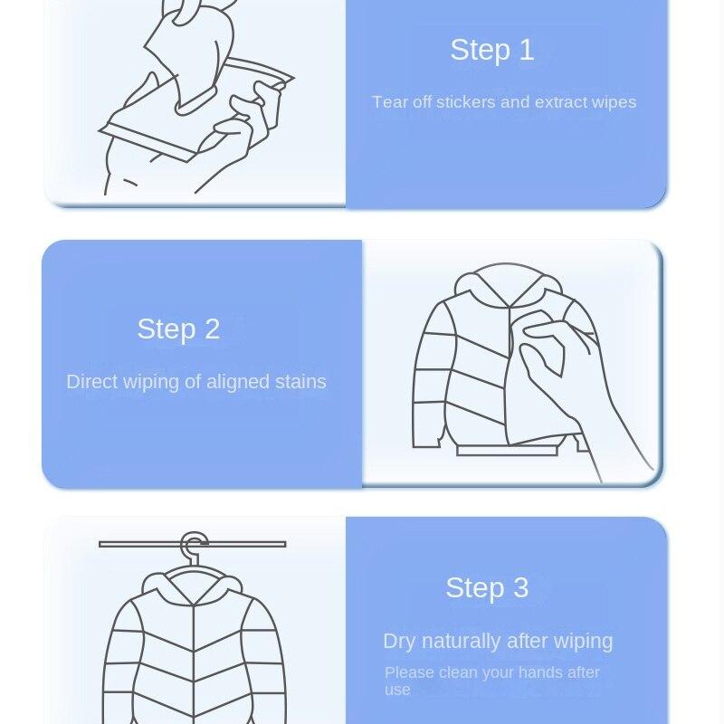 Pack of 12 TabletsPc Bag Down Jacket Cleaning Wipes Family Pack Quick Stain Removal No-wash Wiping Clothes Wet Wipes