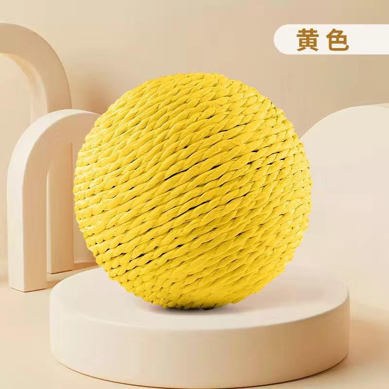 Interactive Ball in Sisal for Cat, Toy for Kitten, Teeth Cleaning, Anti-bite, 10 Cm, Super Large Sound Ball for Cat, Pet Accessories