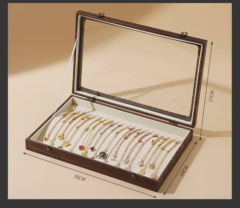 Роскошная бархатная шкатулка для демонстрации ювелирных изделий: ожерелий, браслетов и цепочек