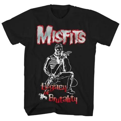 Misfits Хлопковая футболка с принтом Мужская Череп Панк-рок группа Футболка Y2K Гранж S-4XL