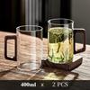 Wooden Handle Glass Tea Cup High Temperature Resistant Living Room Cup Water Set Household Hospitality Cup