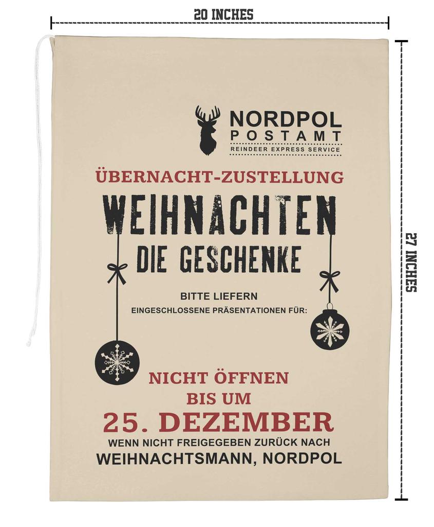 Printtoo Большая холщовая сумка на шнурке, рождественские мешки, подарочный мешок Санты, индивидуальный подарок на вечеринку, 2 шт., 27x20 дюймов