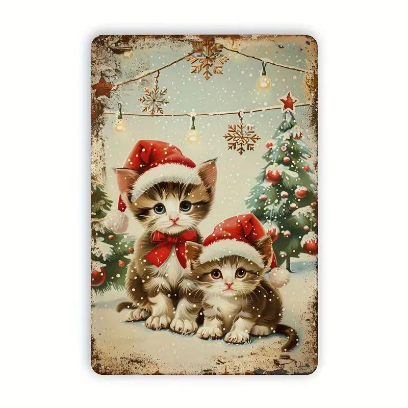 Винтажный металлический постер Рождественский эльф Металлические жестяные таблички Постеры Тарелка Красочный визуальный эффект Настенное искусство для Кафе Бара Офиса Клуба Паба