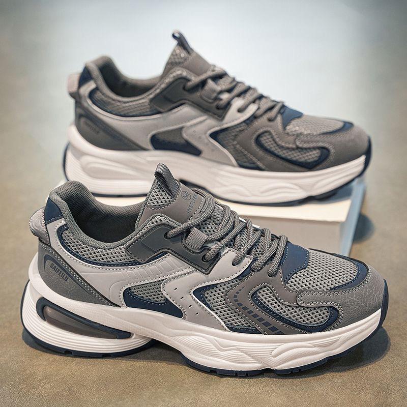 Летняя мужская обувь новые дышащие сетчатые кроссовки мужские трендовые универсальные на платформе повседневные папины кроссовки модная обувь