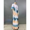Casual Beach Maxi Tie Dye Printed Dresses Women's Spring Summer Short Sleeve V-neck Plus Size Long Dress