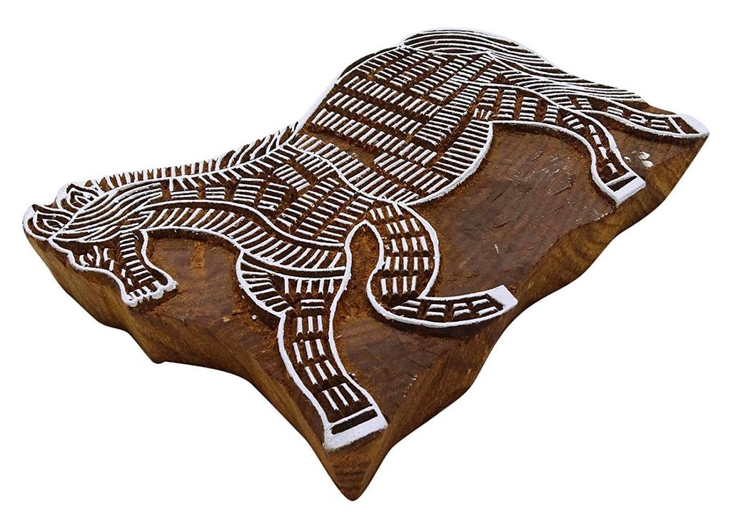 Индийские деревянные штампы Текстильный печатный блок ручной работы Штамп Лошадиный блок