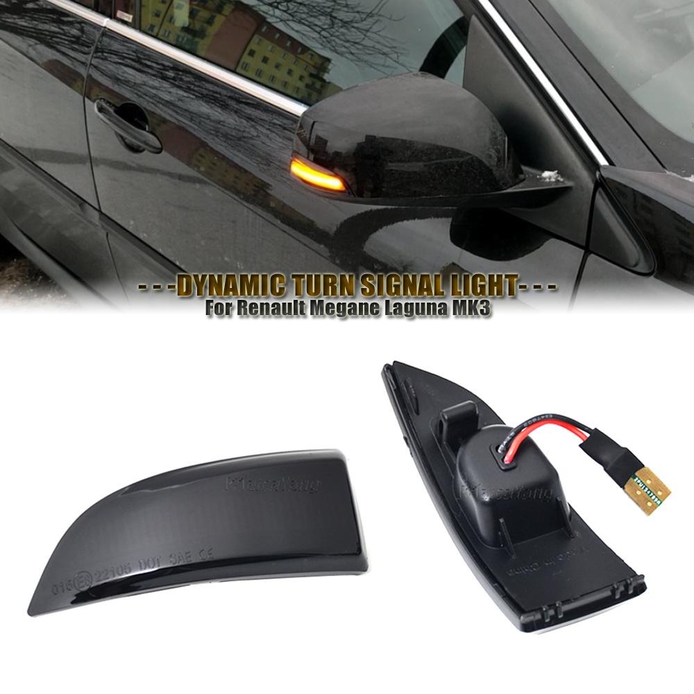 For Renault Megane 3 MK3 III RS 2008-2016 Laguna III X91 Fluence Latitude Dynamic LED Turn Signal Side Mirror Indicator Lights