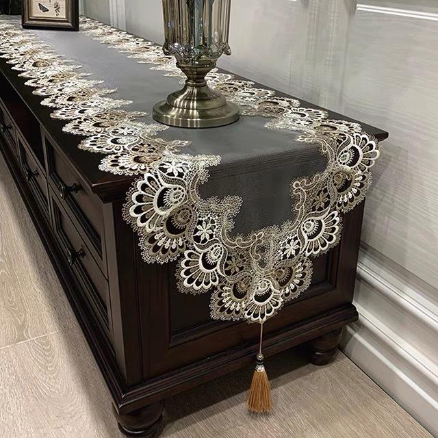 Lace Table Flag Fabric Dust Cover Fringed Household Tv Cabinet Shoe Cabinet Coffee Table Tablecloth