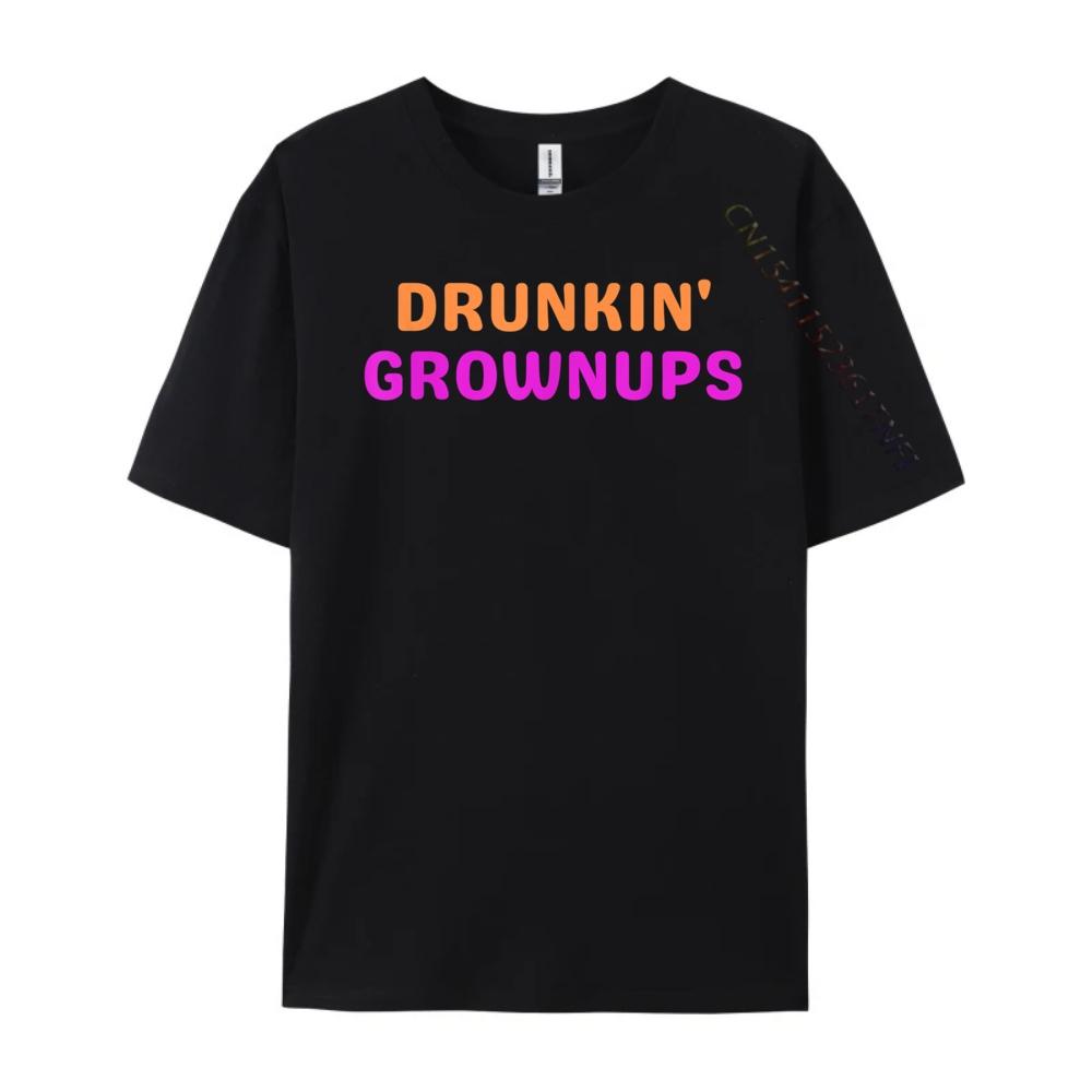 Drunkin Grownups Mens Clothing 2024 Luxury Brand Graphic Tees Men Printed T-Shirt