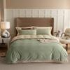 Solid Color Thickened Milk Fleece Four-Piece Set Double-Sided Fleece Coral Fleece Quilt Cover Flannel Bed Sheet Three-Piece Set