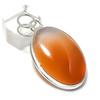 Natural Carnelian Gemstone 925 Sterling Silver Jewelry Pendant 2.05" W1l64