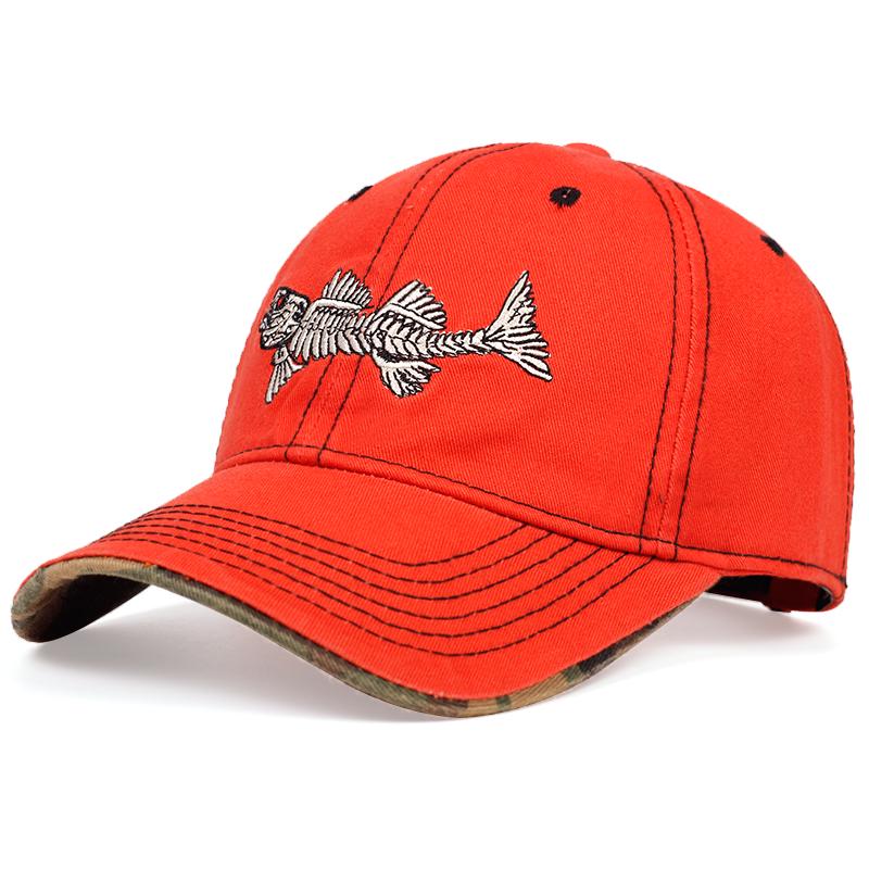 Бейсболка с вышивкой Fish Bone, модная унисекс-кепка Snapback, регулируемая кепка Trucker, повседневные хлопковые шляпы