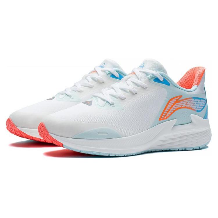Женские беговые кроссовки Li Ning с амортизацией, износостойкие, низкие, белые с синим ARMS030-2
