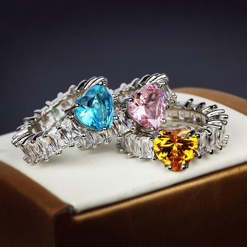 Кольцо Aquamarine Toppa Morgan Powder Moissan Square Diamond High Carbon Zircon, женское модное легкое роскошное кольцо, ювелирные изделия