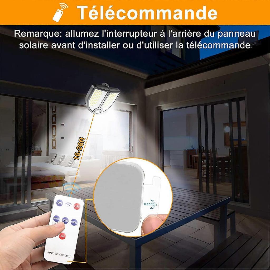 Outdoor Solar Light with Motion Detector, 90LED Separable Solar Panel Floodlight