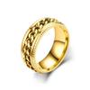 Мужское вращающееся кольцо-цепь из титановой стали - Трендовое, Индивидуальный стиль, Европейская и американская модная бижутерия.
