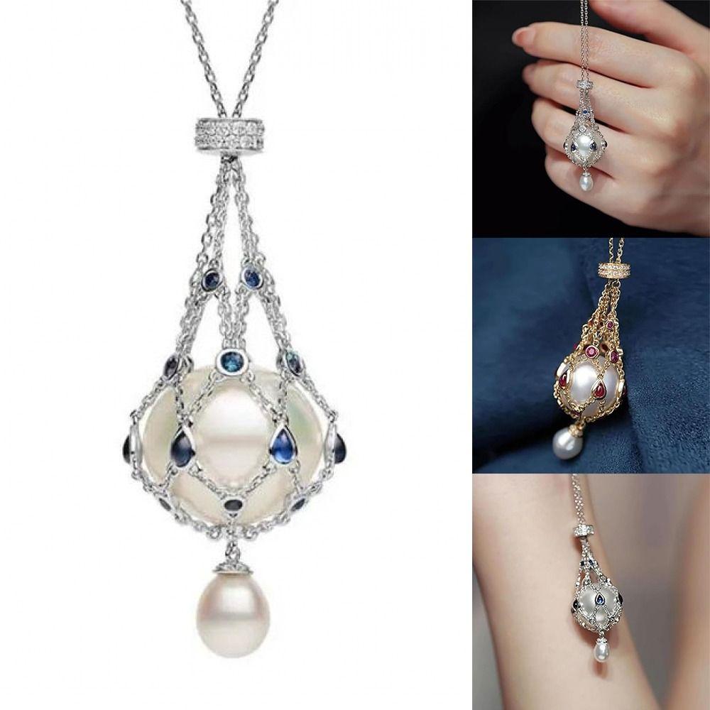 Сменные подвески-петли с жемчугом и драгоценными камнями, регулируемые цепочки, ожерелья для женщин