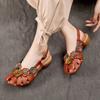 Retro Women Rome Sandals Flower Buckle Design Soft Leather Platform Sandal Casual Fashion Mom Shoes Sandalias Mujer 2025
