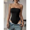Tube Top Solid Color Yoga Jumpsuit Top For Women