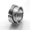 New European and American Retro Engraved Butterfly Ring Titanium Steel Rotating Decompression Ring