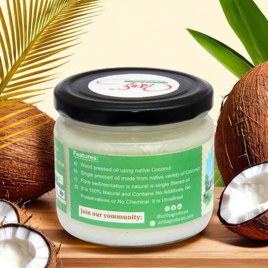Arth Agro Farms Масло кокосовое холодного отжима (500мл) – Чистое масло холодного отжима и органическое | Натуральное масло для приготовления пищи, волос и кожи