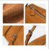 Brown Suede-Finish Cowhide Underarm Bag – Lightweight, Compact, and Stylish for Women