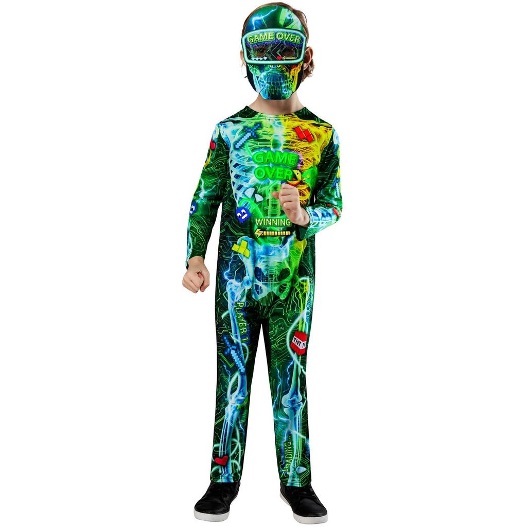 Bristol Novelty Childrens/Kids Gamer Skeleton Costume