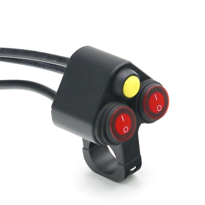 LMoDri Универсальный алюминиевый переключатель на руль мотоцикла 22 мм 12 В, кнопка включения и выключения руля, переключатель противотуманных стоп-сигналов