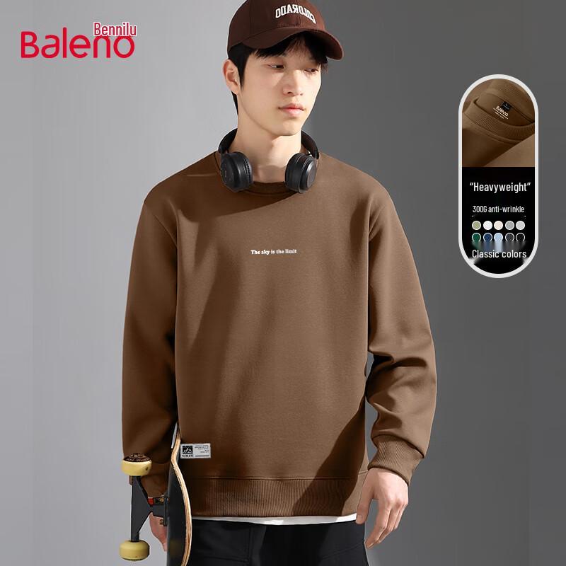 Baleno Men's 2025 Autumn Retro Heavyweight Crewneck Sweatshirt