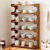 Бамбуковая многоярусная настольная подставка для чашек