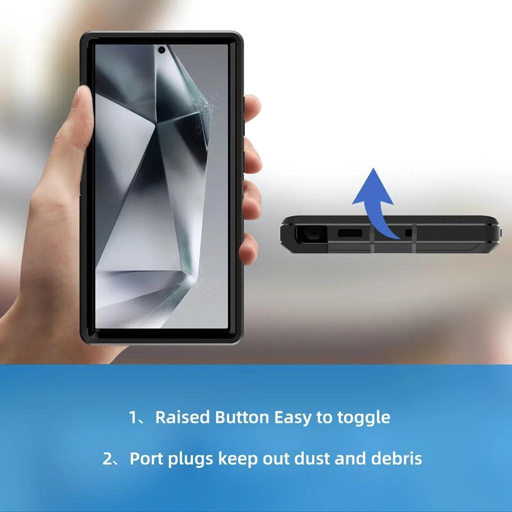 Hybrid Heavy Duty Armor Stand Case for Samsung Galaxy S24 S23 S22 S21 S20 Ultra S10 Plus Note 20 10 9 8 Otter Case Box Holder with Belt Clip Cover