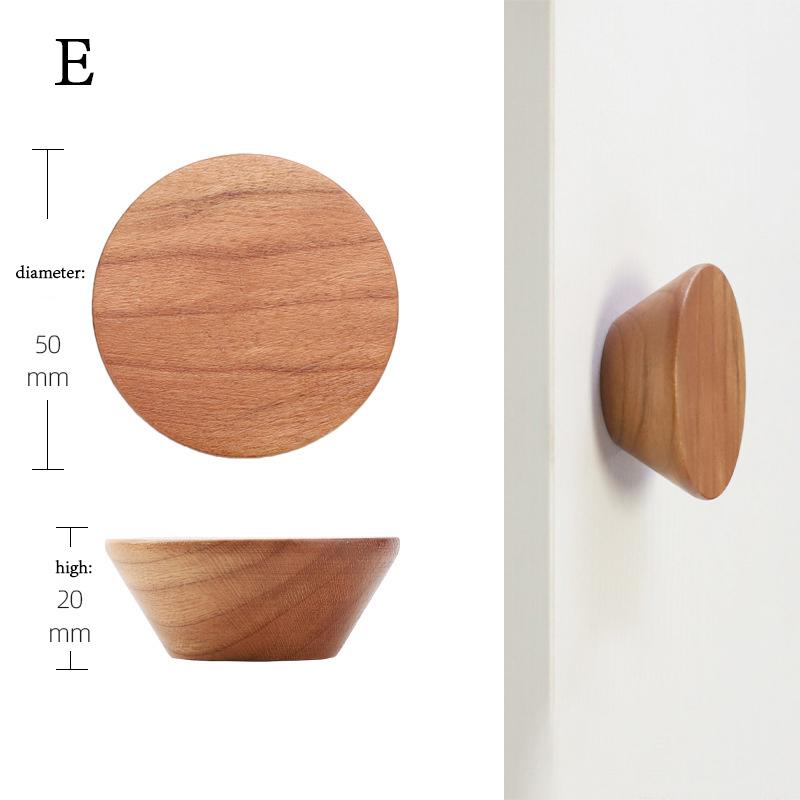 Round Wooden Handle Pulls Solid Wood Cabinet Drawer Knobs Single Hole Furniture Handle With Screw Wardrobe Home Decoration