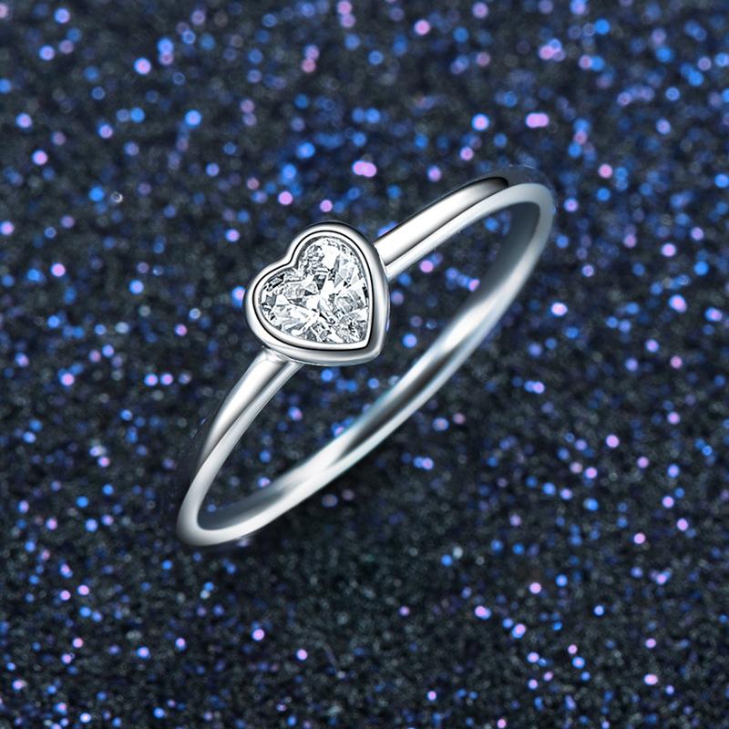 Tancise Classic 925 Sterling Silver Zircon Ring Ladies Jewelry Wedding Promise Party Gift