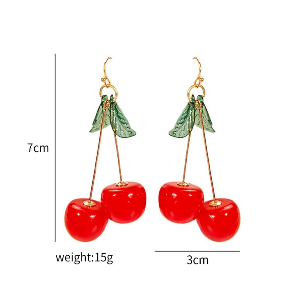 Серьги-гвоздики с вишней, серьги-подвески с жемчугом 2024, висячие серьги, для девочки