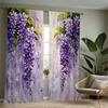 2pcs Vintage Grape Sunflower Rose Leaf Design Semi-Transparent Curtains for Living Room Bedroom Window Rod Pocket for Home Decor