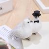 1 Pair Artificial White Couple Pigeon Plastic Feather Love Peace Doves Bird Simulation Figurines Home Garden Hanging Decoration