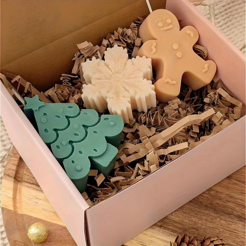 Набор из 3 силиконовых форм для свечей: Рождественская елка, Пряничный человечек, Снеговик. DIY форма для рисования, анимации, гипса, глины, смолы, для декора