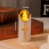 Christian Cross LED Flameless Candles Realistic Flame Fake Candle Electronic Candles  Catholic