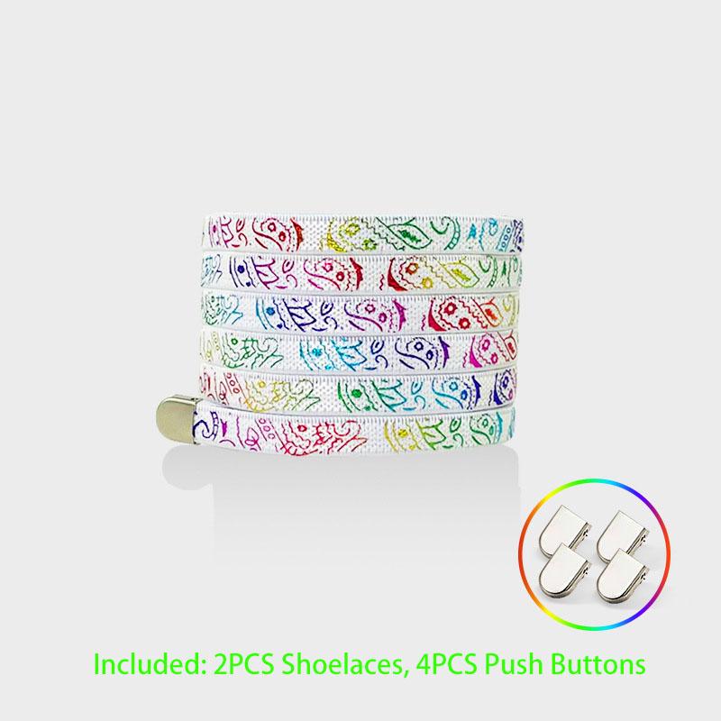 Новые эластичные шнурки с узором из цветков кешью для кроссовок, детские и взрослые, плоские шнурки 8 мм без завязок AF1/AJ, шнурки без завязок для обуви, аксессуары