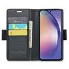 Samsung Galaxy A55 Case, ERBORD Glossy Litchi, Wallet with Flip, Black