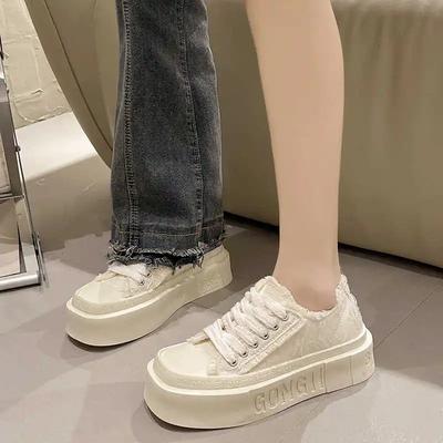 Осень-весна Уличные Большая обувь Женские баскетбольные кроссовки Круглый носок Высокий каблук Кроссовки Спортивные Красовки Снекаерс Специальное использование