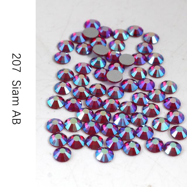Стразы без горячей фиксации, кристалл Ab Ss3-Ss30, стразы для ногтей с плоской задней частью, стразы премиум-качества, блестящие стразы для ногтей, хрустальный камень