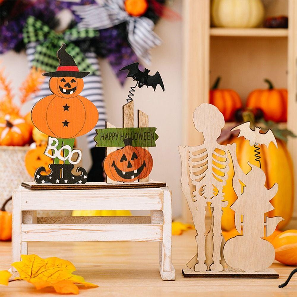 Festival Halloween Wooden Ornaments DIY Gifts Pumpkin Ghost Decor Desk Ornaments  Halloween
