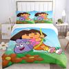 Dora'S Adventure Nature Print 3Pcs Bedding Setduvet Cover With 2 Bedropillowcase Home Birthday Gift