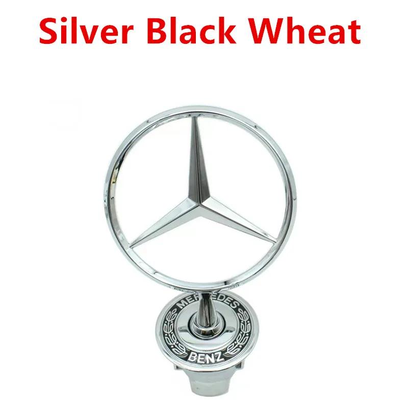 Car Sticker Star Bonnet Chrome Badge 44mm Car Front Hood Emblem Logo For Mercedes Benz C E S Class W204 W205 W211 W212 W213 W220