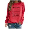 Women Letter Print Sweatshirt  Long Sleeve Top Blouse