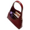 Coach Burgundy Polished Leather Shoulder Hobo Bag with Gold Hardware for Daily Use