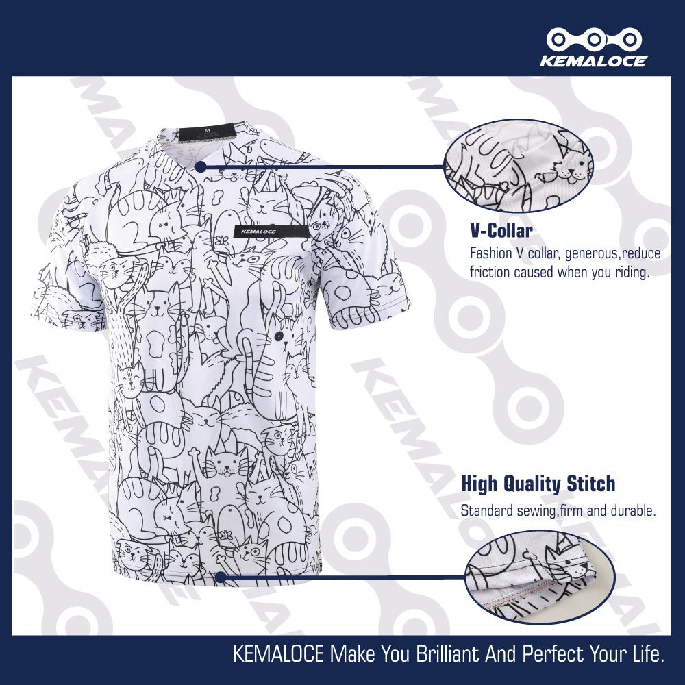 KEMALOCE Полиэстер унисекс MTB трикотаж белый Bmx трикотажные изделия профессиональный дышащий короткий рукав горный велосипед трикотаж