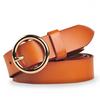 Belt Women'S Leather Belt, Women'S Round Buckle Cowhide Belt, Belt Women'S
