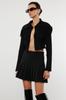 Women's Elegance Style Cardigan Black Super Crop Soft Textured Knitwear Cardigan